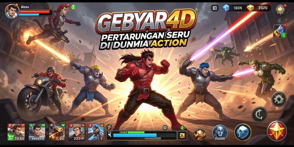 Tampilan gameplay seru dari GEBYAR4D yang penuh aksi.