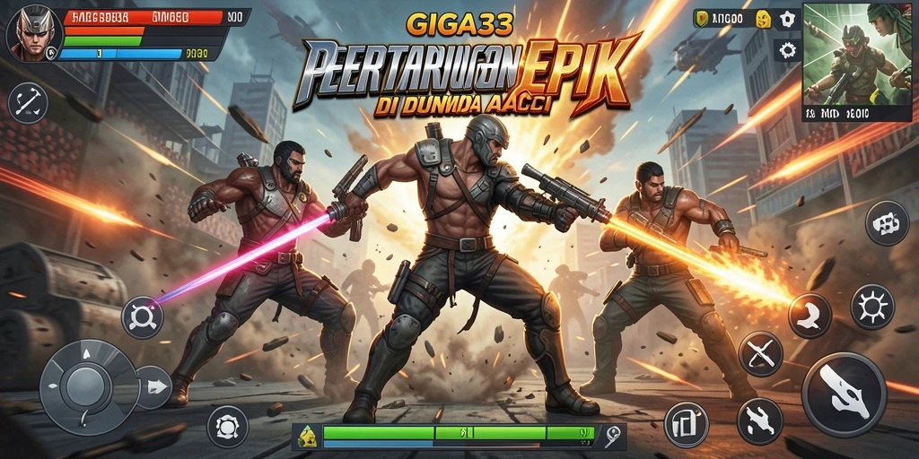 Gameplay seru GIGA33 dengan pertarungan intens.
