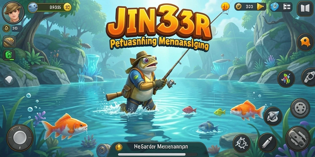Tampilan gameplay menarik memancing di JIN33 dengan berbagai jenis ikan.