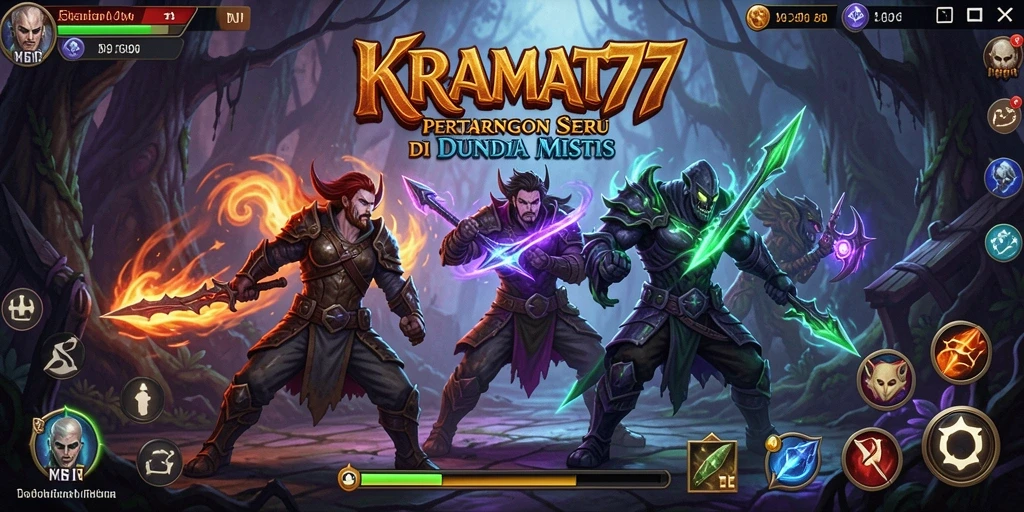 Tampilan bekerjasama dengan karakter dan arena pertarungan KRAMAT77.