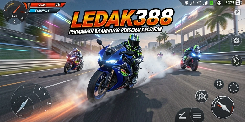 Tampilan gameplay seru balap motor di LEDAK388