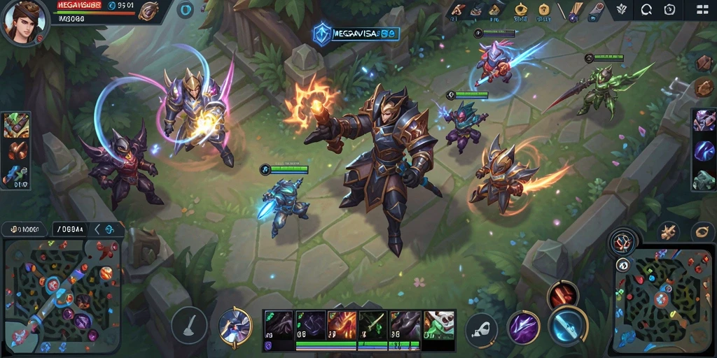 Tampilan gameplay menarik dari MEGAVISA88 di arena pertempuran.