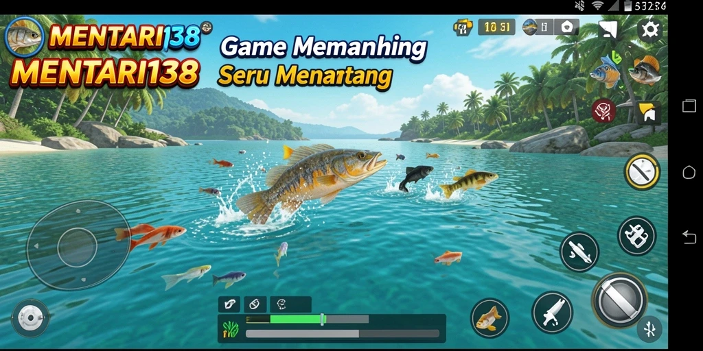 Screenshot gameplay MENTARI138 menunjukkan aksi memancing yang seru.