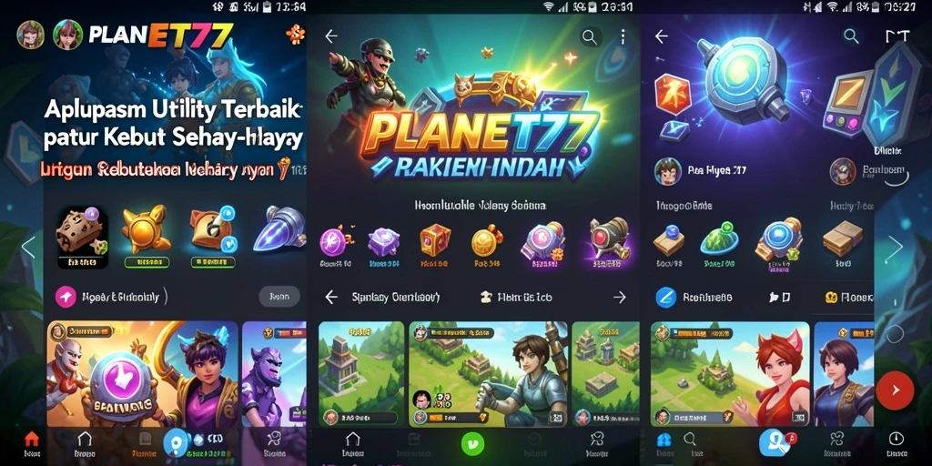 Tampilan utama PLANET77 yang memudahkan navigasi aplikasi Utility.