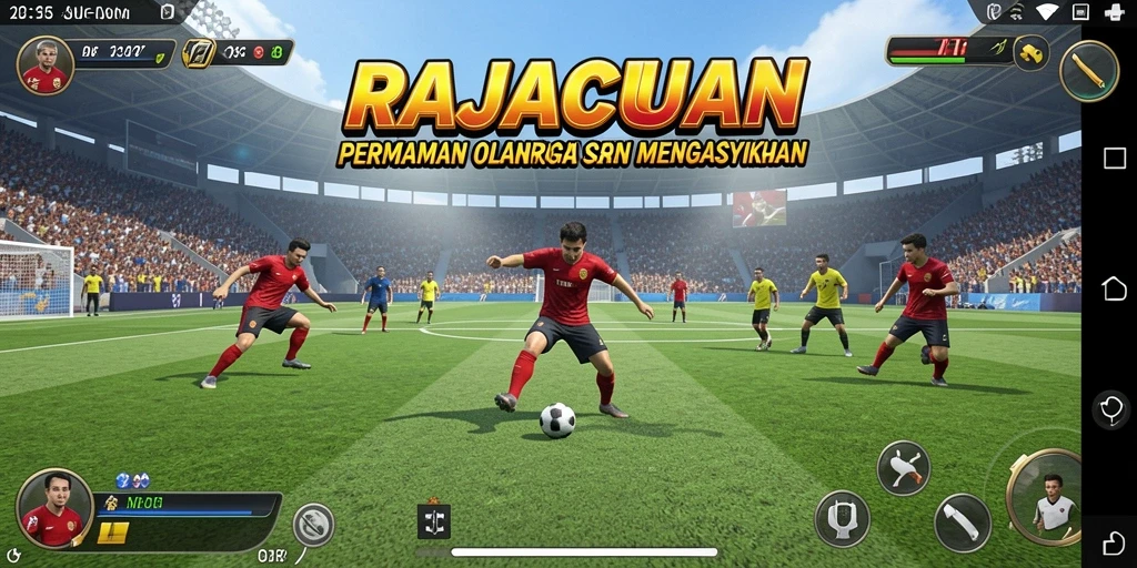 Tampilan gameplay seru RAJACUAN dengan aksi olahraga menarik.