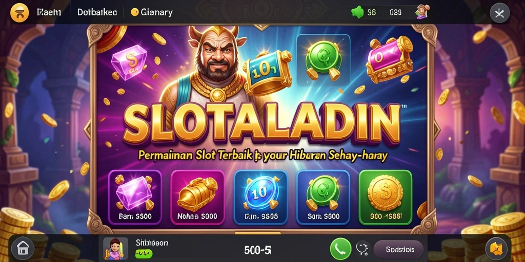 Screenshot gameplay SLOTALADIN yang menunjukkan mesin slot menarik.