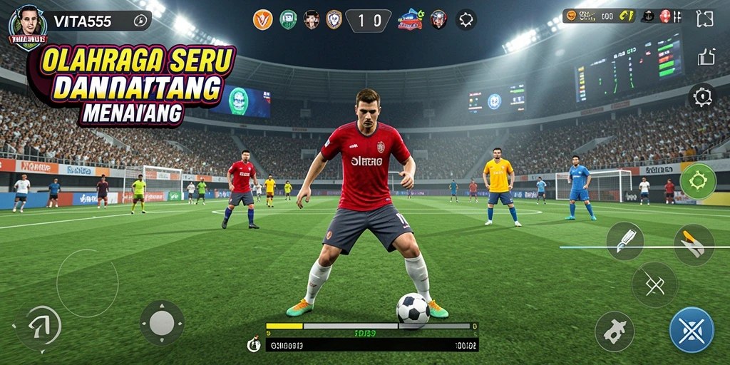 Screenshot VITA555 yang menunjukkan keseruan gameplay olahraga.